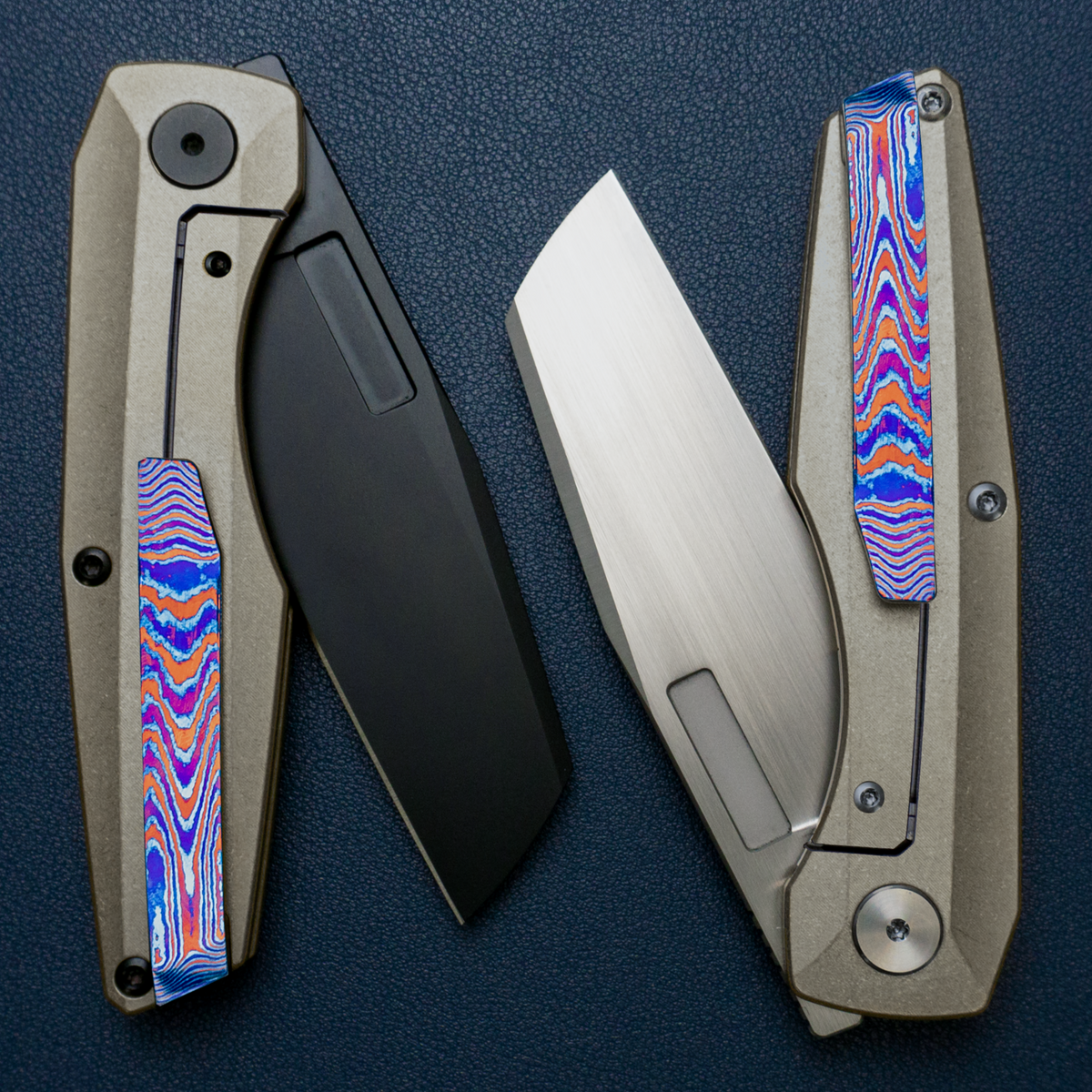 Vero Axon Frame Lock and Liner Lock Timascus Set – Vero Engineering